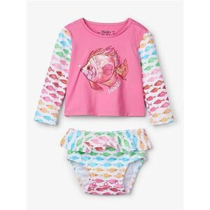NEW Hatley Watercolour Fishies 3-6 Months Baby 2-piece Rashguard Swimsuit